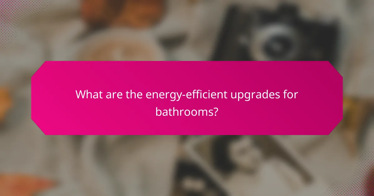 What are the energy-efficient upgrades for bathrooms?